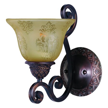 Maxim One Light Oil Rubbed Bronze Screen Amber Glass Wall Light 11246SAOI